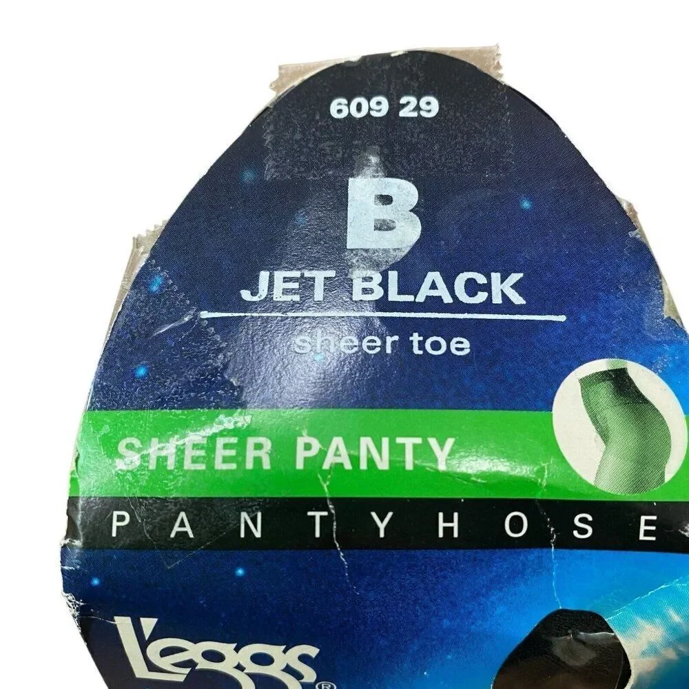 L'eggs Sheer Energy Sheer Panty & Toe, Pantyhose Size B Jet Black 609 29 new